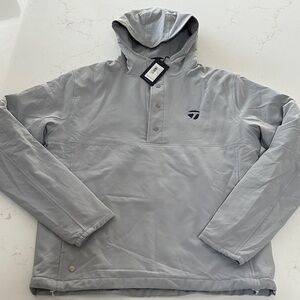 Peter Millar Men's Light Gale Gray Hooded Pullover Jacket Small NWT